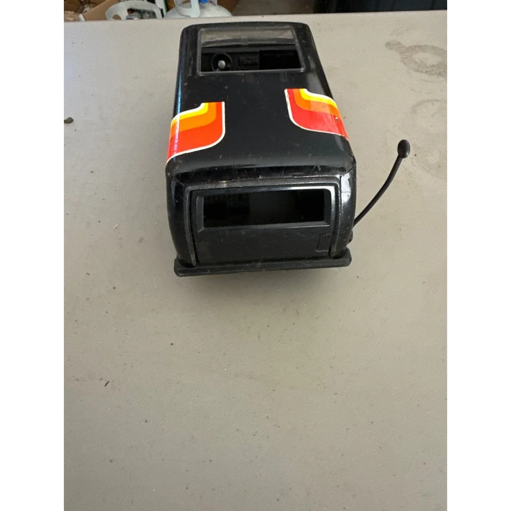 Vintage Tonka Custom Van Black with Orange Sunset Stripes Pressed Steel Toy